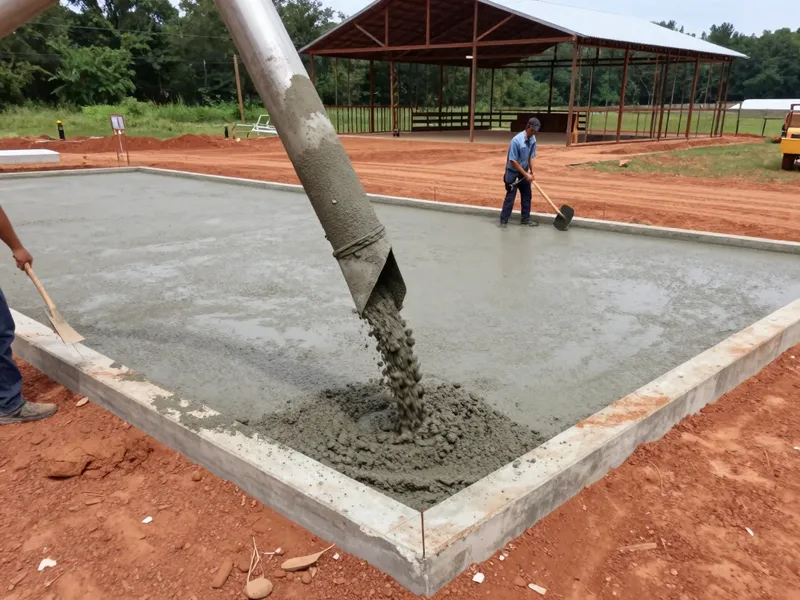 Equipment pad construction in progress
