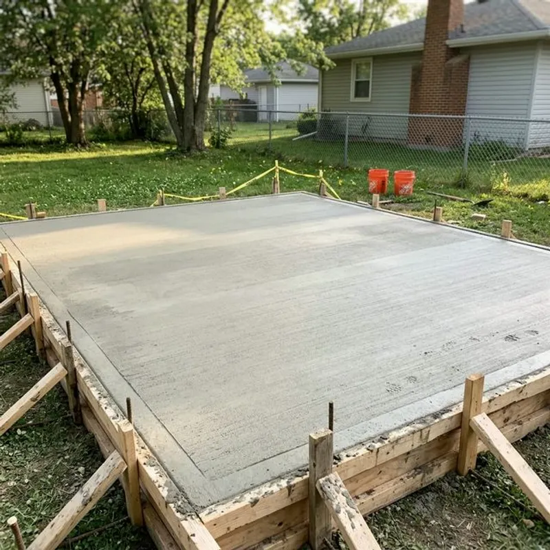 Concrete slab installation in progress