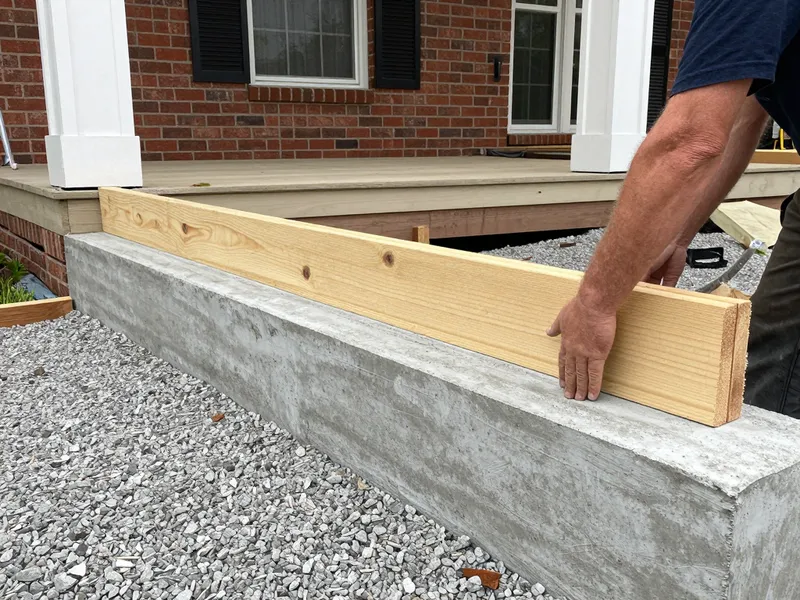 Concrete stairs installation in progress