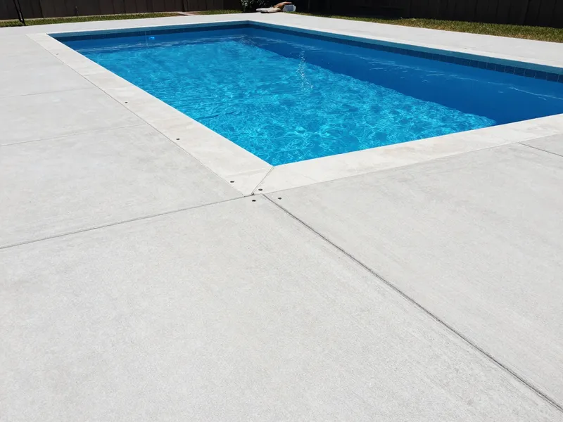 Beautiful pool deck with decorative finish