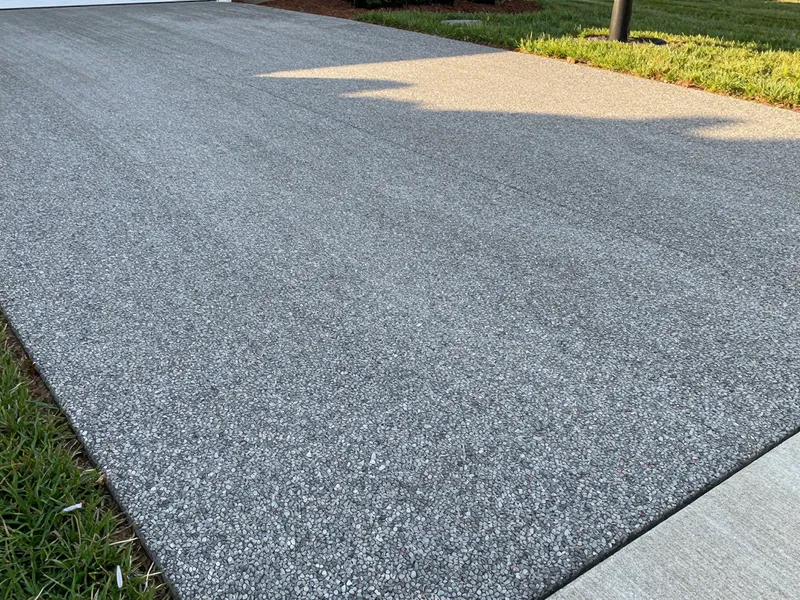 Close-up of exposed aggregate patio