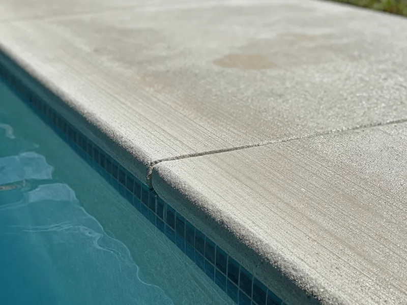 Pool deck texture and drainage detail