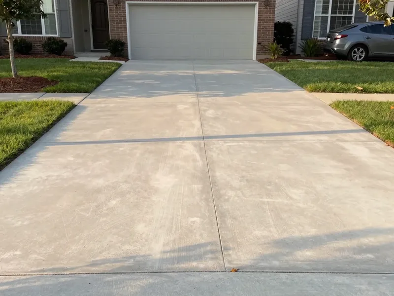 Beautiful finished concrete driveway