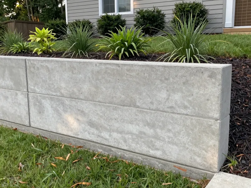 Beautiful terraced landscape with retaining wall